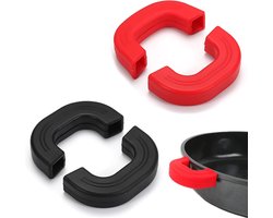 Hittebestendige Siliconen Kookhandschoenen - Vingergrepen voor Pannen en Ovenschalen - 2 Paar