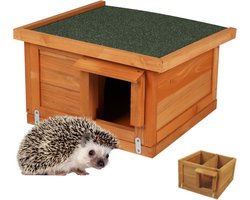 HIXA Egelhuis - voor Buiten - Waterdicht - Egelhuisjes - Hout - 2 Kamers - 36x24cm