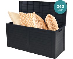 HIXA Opbergbox Tuinkussenbox - met Deksel - voor Buiten - Groot - Waterdicht - Weersbestendig - Tuinbox - Tuinkist - Balkonbox - 240L - 115x44x53CM - MILO