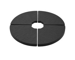 HIXA Parasoltegels - Beton Gevuld - voor Kruisvoet - Zweefparasol - Parasolvoet - Rond - Zwart - 4 Stuks