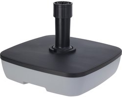 HIXA Parasolvoet - 25L - Donkergrijs - Parasolhouder - met Wieltjes - Vierkant - Terras - Tuin - Voet voor Parasol