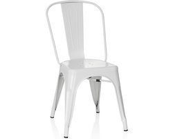 Hjh OFFICE 645037 bistrostoel VANTAGGIO Brush metaal mat wit bistrostoel in industrieel design, stapelbaar