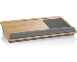 hjh OFFICE 830056 Laptoponderlegger 55 x 36 cm Comfilap bamboe grijs kussen dienblad met muis- en polssteun