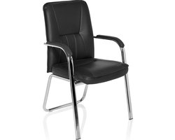 hjh office Banda PU - Bureaustoel - Vergaderstoel - Bezoekersstoel - Zwart