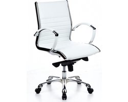 hjh office Parma 10 - Bureaustoel - Leder wit - Chroom