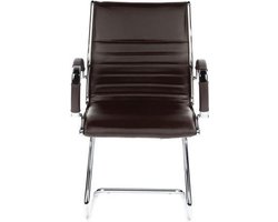 hjh office Parma V - Bureaustoel - Directiestoel - Leder - Chroom - Bruin