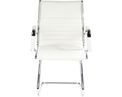 hjh office Parma V - Bureaustoel - Directiestoel - Vergaderstoel - Echtleder  - Wit