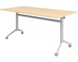 hjh OFFICE PRO Kala 16 | Klaptafel verrijdbaar | 160 cm | zilver - Conferentietafel - Mehrfarbig - Melamine Spaanplaat