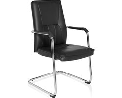 hjh office Tila PU - Bureaustoel - Vergaderstoel - Bezoekersstoel - Zwart