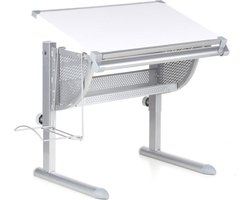 hjh office Velia - Bureau - Kinderbureau - Verstelbaar in hoogte en hoek - Wit / zilver