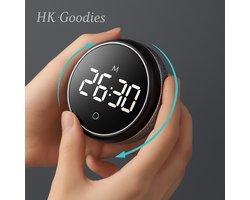 HK-Goodies - Digitale Timer - Pomodoro Timer - Digitale Kookwekker - 360 graden draaien - Magnetisch - LED Scherm - Handige Draaiknop - Keukentimer