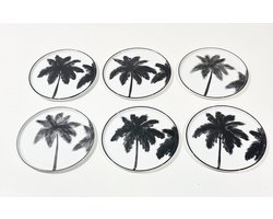 HK living Palms bold & Basic Porseleinen Side Plate bord set van 6 stuks