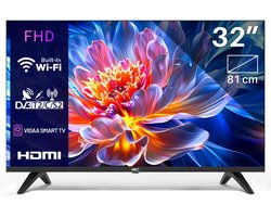 HKC VIDAA Smart TV - LED Full HD - 32 inch/81 cm - Streaming apps - AirPlay & Hotelmodus - HDMI x3, USB x2, CI+ - Tripple Tuner DVB-T/T2/S/S2/C - Frameless Design - Geassembleerd in Eindhoven - H32N1F-V