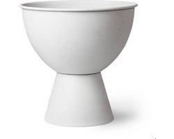 HKliving bloempot wit rustiek op voet medium 30cm
