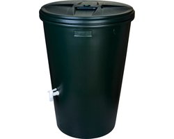 HL – Regenton – Regentonnen – Kunststof – Groen – Inclusief Kraan en Deksel – 200 Liter – 97x61,5 cm