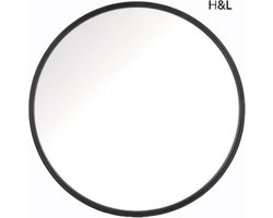 H&L spiegel - rond - ⌀50 cm - zwart - muurspiegel - woonkamer - hal - slaapkamer - muurdecoratie