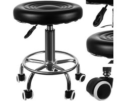 HMWR Kapperskruk op Wielen - Ergonomische Salon Draaikruk met Rubber Wielen