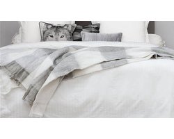 HNL Deco Cairo plaid Grijs/ Wit 125x150 cm