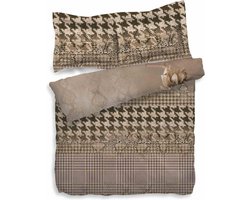 HnL dekbedovertrek Driden - Warm Taupe 200x200/220