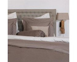 HnL Refined dekbedovertrek Peach Twill Taupe 155x220cm + 80x80cm