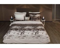 HNL Refined Satin Mandisa Dekbedovertrek - Litsjumeaux XL - 260x200/220 cm - Taupe