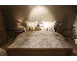 HNL Refined Satin Peacock Dekbedovertrek - Tweepersoons - 200x200/220 cm - Grijs