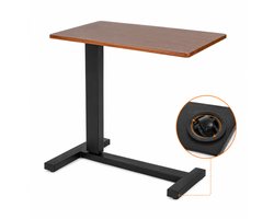 HOB Bedtafel - Bedtafeltje met Wielen - Hoogte Verstelbaar - Pomplift - Bijzettafel - Laptoptafel - Laptop Bureau - Verrijdbaar
