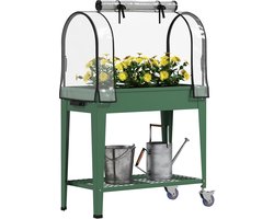 HOB Mini Kweekkas - Broeikas - Kweek kast - Tuinkas - Balkon Tuin Binnen Buiten - Kweekkas op Wielen - Verrijdbaar - 80x40x120 cm