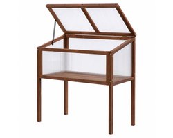 HOB Mini Kweekkas - Broeikas - Kweek kast - Tuinkas - Balkon Tuin Binnen of Buiten - Bruin - 90x50x93 cm - Kweekset