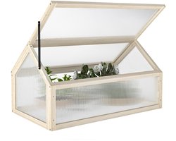 HOB Mini Kweekkas - Broeikas - Kweek kast - Tuinkas - Balkon Tuin Binnen of Buiten - Kweekbak - 90 x 52 x 49,5 cm - Hout