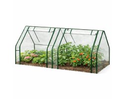 HOB Mini Kweekkas - Broeikas - Kweek kast - Tuinkas - Balkon Tuin Binnen of Buiten- Wit -180 × 90 × 90 cm - Ritssluitingen