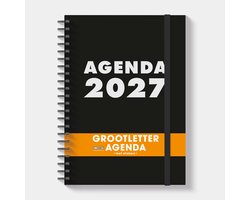 Hobbit - Grootletter Agenda 2027 - Ringband - A4 (30,7 x 21,5cm) - 1 week over 2 pagina's - Harde Kaft - Zwart/Wit