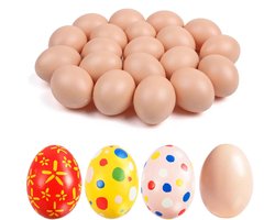 Hobby knutsel eieren - kunststof - 20 stuks - 5,5cm - Paaseieren decoratie - Nep eieren - paasversiering - paasdecoratie - zelf beschilderen - Knutselen voor Kinderen - Paaseitjes - kunst ei - Kunst broedeieren - Hangers pasen- voor Paaszoektocht