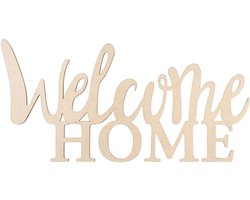 Hobby Rayher hobby Rayher houtschrift "Welcome home", FSC-gecertificeerd, natuur, 24,5 x 11,6 x 0,4 cm, belettering hout, wanddecoratie hout, 46419505