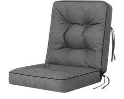 Hobbygarden Tuinkussen Venus Antraciet 50x110cm - Waterafstotend - UV bestendig - Geschikt voor tuinstoelen en Tuinbanken