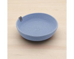 Hobbygaren – Handgemaakte Opbergmand Ø29 cm | Lichtblauw| Grote Katoenen Boho Mand / Woonmand | ca. 6L Inhoud