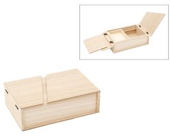 Hobbygroep houten doos opbergdoos met dienblad 20x13x6 cm speelgoed.