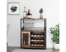 HobbyLane Wijnrek Hout - Barkast met Opbergrek - Drankkast - 3 Laags