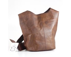 Hobo Tas - Tote ANDALUCIA Urban Chique - Bruin Echt Leer – 36 x 28 x 10 cm - Damestas ECHT LEER - Handgemaakt MODEL 0217