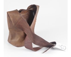 Hobo Tas - Tote ANDALUCIA Urban Chique - Bruin Echt Leer – 36 x 28 x 10 cm - Damestas ECHT LEER - Handgemaakt MODEL 0219