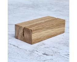 HOCHO Eiken Menustandaard A4 Gevouwen – Houten Basis – Stijlvol & Functioneel