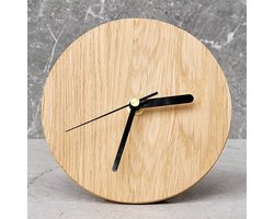 HOCHO Massief Eikenhouten Staande Klok – Ø150x15 mm – Minimalistisch Design