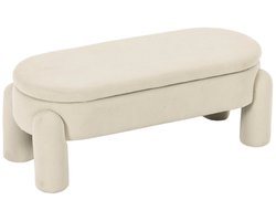 Hocker - Opbergbank - Slaapkamer - Voetenbank - Woonkamer - Halbank - Opbergbox - Beige - 112x43x43 cm - Gestoffeerde Bank - Corduroy