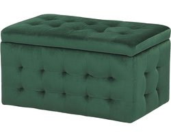 Hocker - Ottomaan Poef - Extra Zitplaats - Met Opbergruimte - 72x42x40 cm - Groen