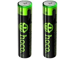 Hoco Oplaadbare AAA Batterijen 3200mWh (2 Stuks) - Lithium-ion Battery USB-C Oplaadbaar - Inclusief Oplaadkabel