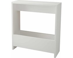 HOCUS PICUS Bijzettafel met Tijdschriftenrek voor Woonkamer en Kantoor – Verkrijgbaar in Meerdere Kleuren – 55 x 20 x 60 cm (Wit)