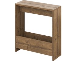 HOCUS PICUS Bijzettafel met Tijdschriftenrek – Voor Woonkamer of Kantoor – Meerdere Kleuropties – 55 x 20 x 60 cm (Donker Eiken Effect)