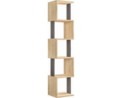 Hocus Picus Boekenkast 6 Planken - Eiken/Antraciet - 35x30x161 cm