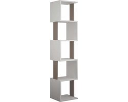 Hocus Picus Boekenkast 6 Planken - Wit/Licht Mokka - 35x30x161 cm