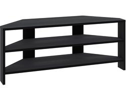 HOCUS PICUS Hoek-tv-meubel met 2 planken voor woonkamer, kantoor ext. modern design, tv-standaard 32-inch tv's, veelkleurige opties voor decoraties (zwart hout)